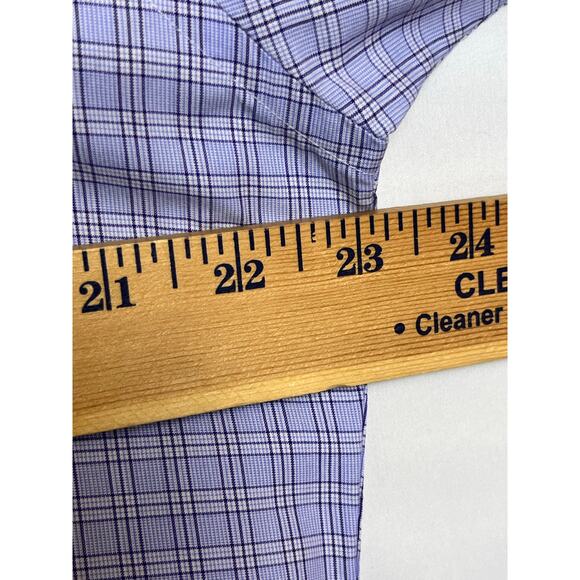 Lot of 2 David Donahue Men's 16 Purple/Blue Button Up Long Sleeve Dress Shirt - Picture 9 of 10